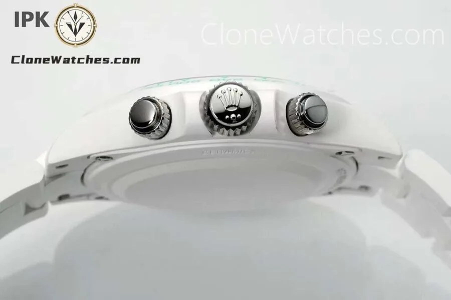 Modified Super Clone Watches 1:1 AET Rolex Daytona Full ceramic Biscay Green White Ceramic 4131 Movement - Image 7