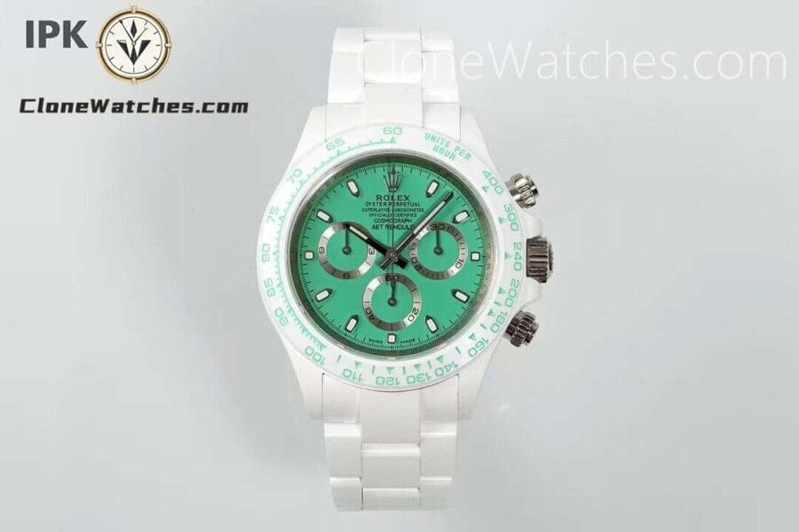 Super Clone Watches – Modified AET Rolex Daytona Biscay Green White Ceramic