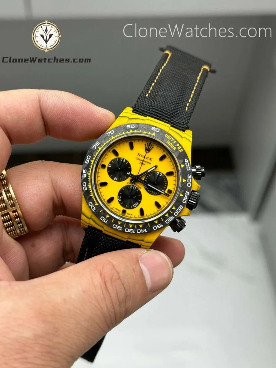 Modified Super Clone Watches 1:1 DiW Rolex Daytona Carbon Fiber BUMBLEBEE - Image 3