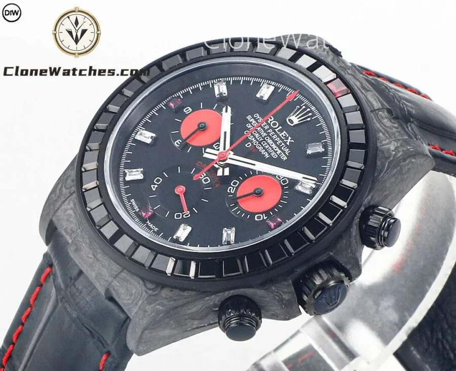 Modified Super Clone Watches 1:1 DiW Rolex Daytona Carbon Fiber RAINBOW BLACK - Image 4