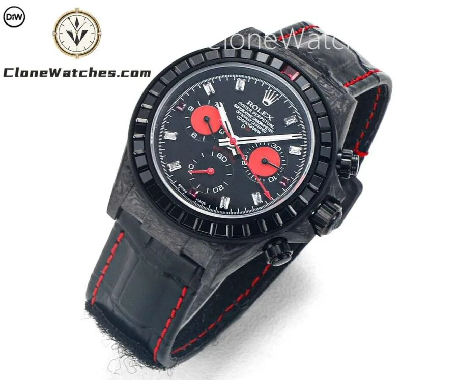 Modified Super Clone Watches 1:1 DiW Rolex Daytona Carbon Fiber RAINBOW BLACK - Image 2