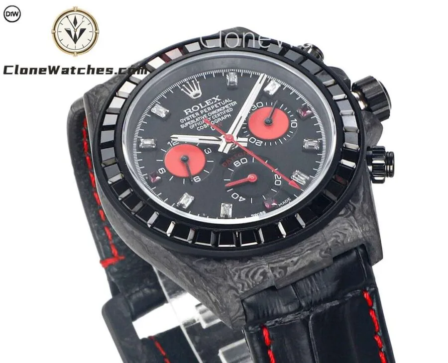 Modified Super Clone Watches 1:1 DiW Rolex Daytona Carbon Fiber RAINBOW BLACK - Image 3