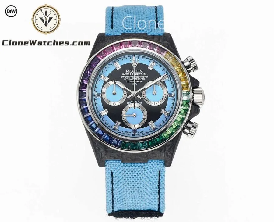 Super Clone Watches – Modified DiW Rolex Daytona RAINBOW BLUE