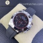Rolex Super Clone Watches 1:1 Daytona Black/Red Dial Rubber Strap M116519 4130 Movement - Image 3