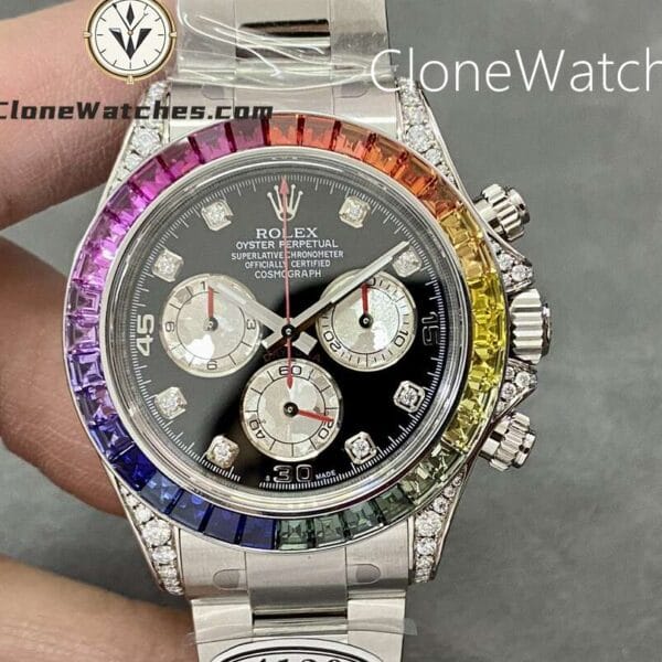 Super Clone Watches – Rolex  Daytona 116599RBOW Rainbow Black Diamonds