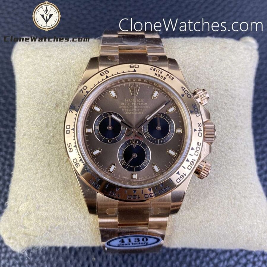 Super Clone Watches – Rolex  Daytona Rose Gold Chocolate Dial M116505