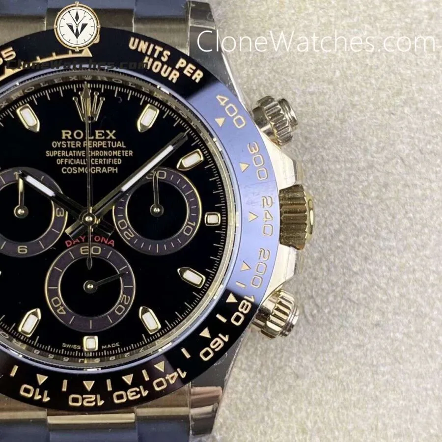 Rolex Super Clone Watches 1:1 Daytona Black Dial Rubber Strap 4130 Movement - Image 5