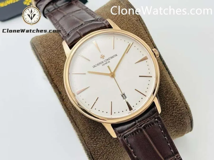 Vacheron Constantin Super Clone Watches 1:1 Patrimony Rose Gold 85180/000R-9248 White Dial - Image 4