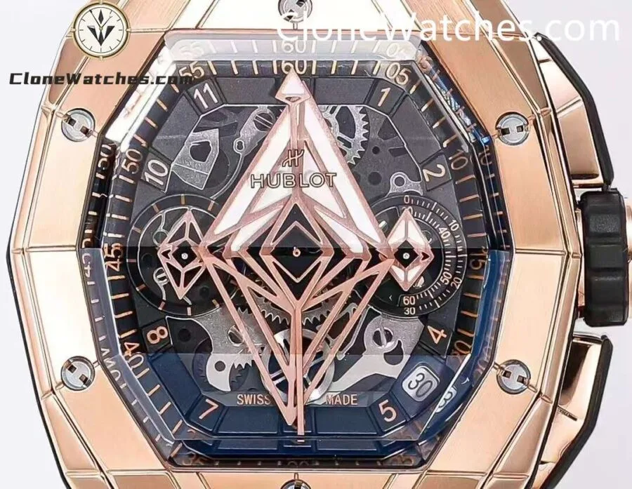 Hublot Super Clone Watches 1:1 Spirit of Big Bang Sang Bleu Rose Gold Blue 648.OX.0151.RX.MXM24 - Image 2