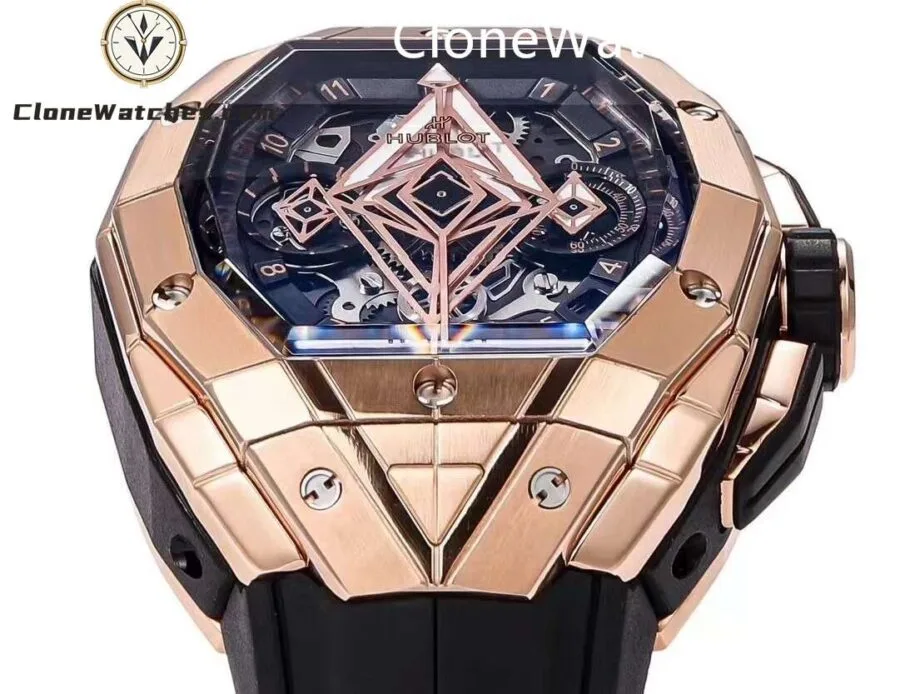 Hublot Super Clone Watches 1:1 Spirit of Big Bang Sang Bleu Rose Gold Blue 648.OX.0151.RX.MXM24 - Image 5