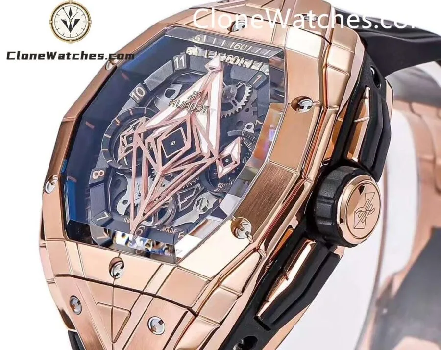 Hublot Super Clone Watches 1:1 Spirit of Big Bang Sang Bleu Rose Gold Blue 648.OX.0151.RX.MXM24 - Image 4