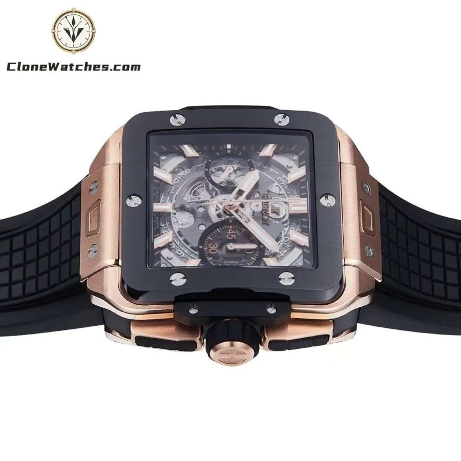 Hublot Super Clone Watches 1:1 Square Bang Unico Rose Gold Ceramic 821.OM.0180.RX - Image 6