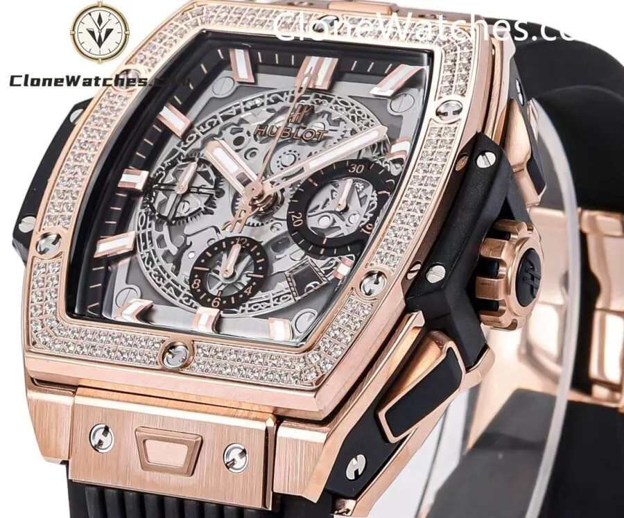 Hublot Super Clone Watches 1:1 Spirit of Big Bang Rose Gold  Diamonds 642.OX.0180.RX.1104 - Image 4