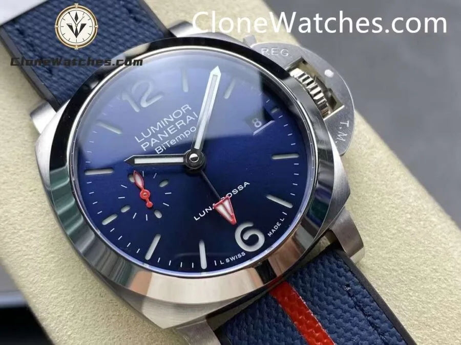 Panerai Super Clone Watches 1:1 Luminor Quaranta BiTempo Luna Rossa PAM01404 - Image 2