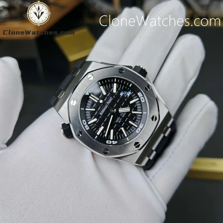 Audemars Piguet Super Clone Watches 1:1 Royal Oak Offshore Diver 15710 Black Dial - Image 5