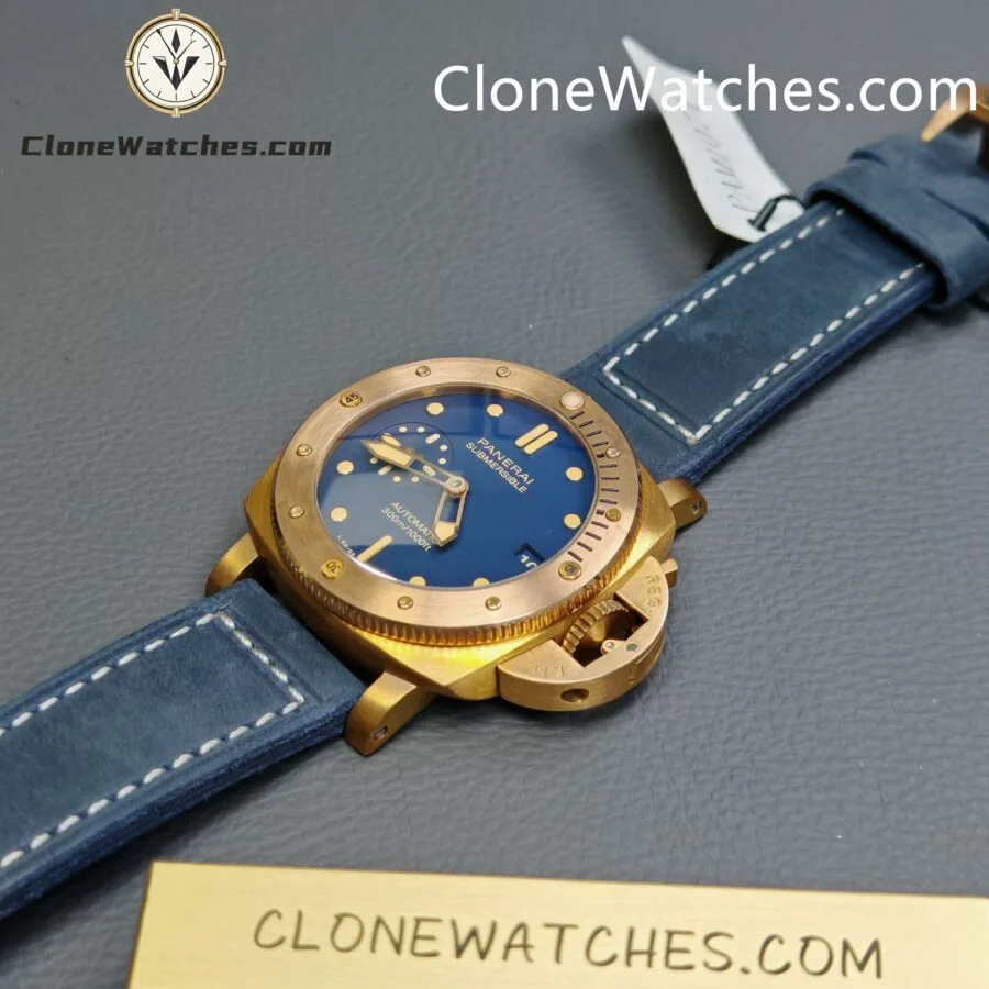 Panerai Super Clone Watches 1:1 Submersible Bronzo PAM01074 Blue Dial - Image 4