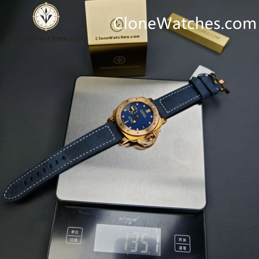 Panerai Super Clone Watches 1:1 Submersible Bronzo PAM01074 Blue Dial - Image 11