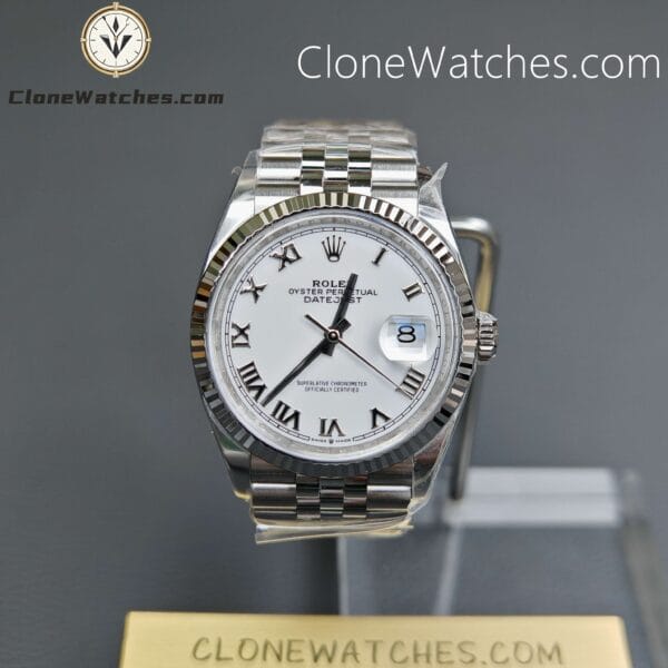 Rolex Super Clone Watches 1:1 DateJust White Dial Roman M126234 - 0025