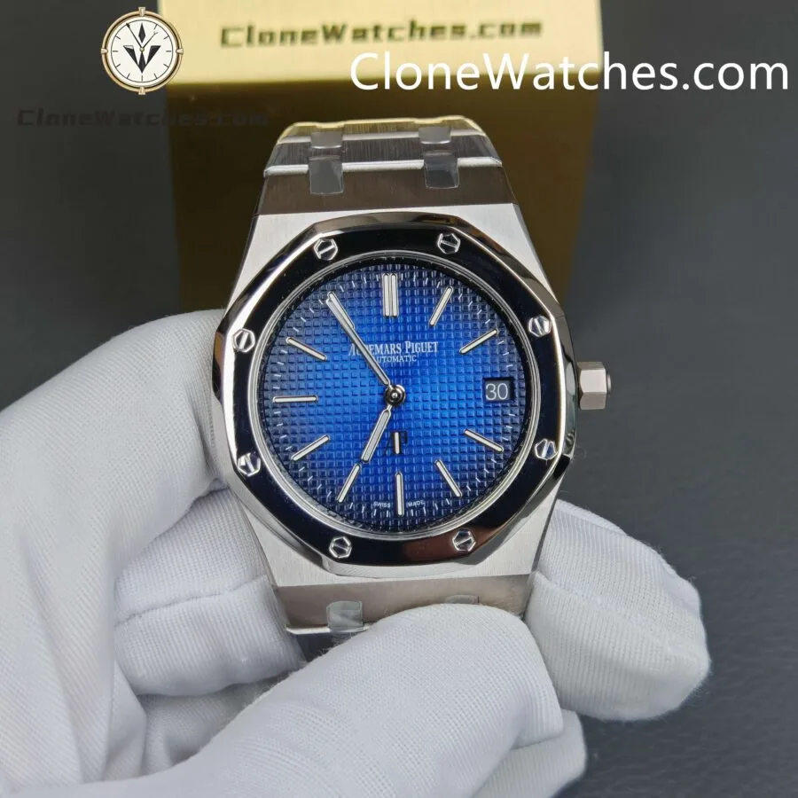 Audemars Piguet Super Clone Watches 1:1 Royal Oak “Jumbo” 15202IP Blue Dial - Image 4