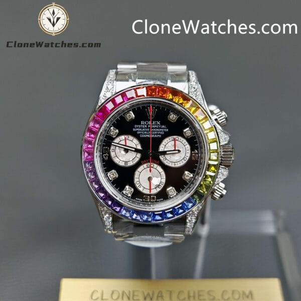 Super Clone Watches – Rolex  Daytona 116599RBOW Rainbow Black Diamonds