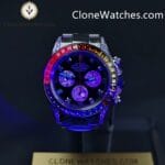 Rolex Super Clone Watches 1:1 Daytona 116599RBOW Rainbow Black Diamonds Dial 4130 Movement - Image 2