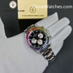 Rolex Super Clone Watches 1:1 Daytona 116599RBOW Rainbow Black Diamonds Dial 4130 Movement - Image 4