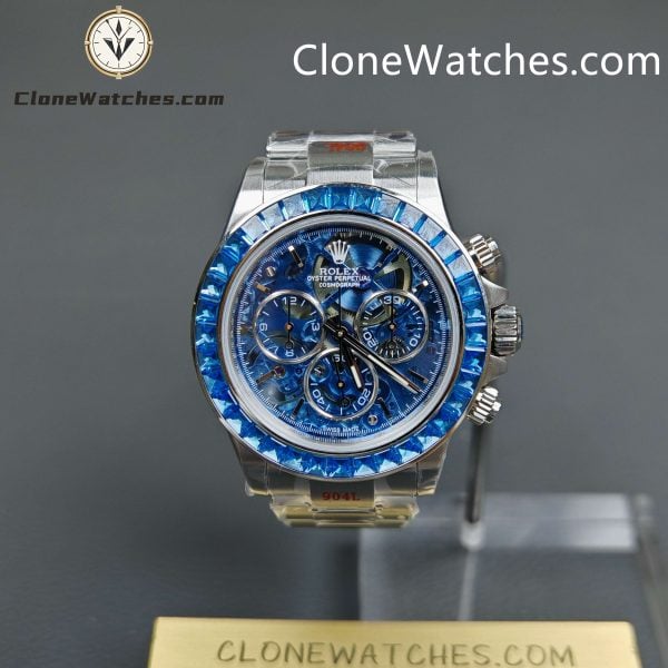 Super Clone Watches – Rolex Daytona Arolla Blue Crystal Skeleton Dial