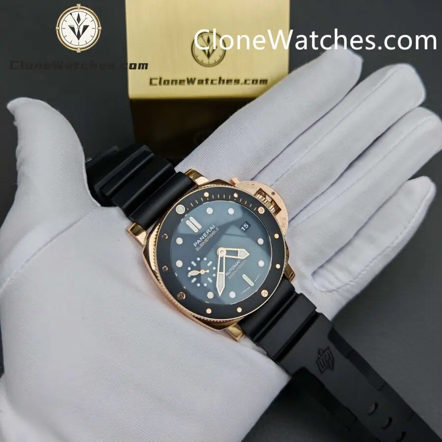 Panerai Super Clone Watches 1:1 Submersible Goldtech™ PAM02164 Black Dial - Image 6