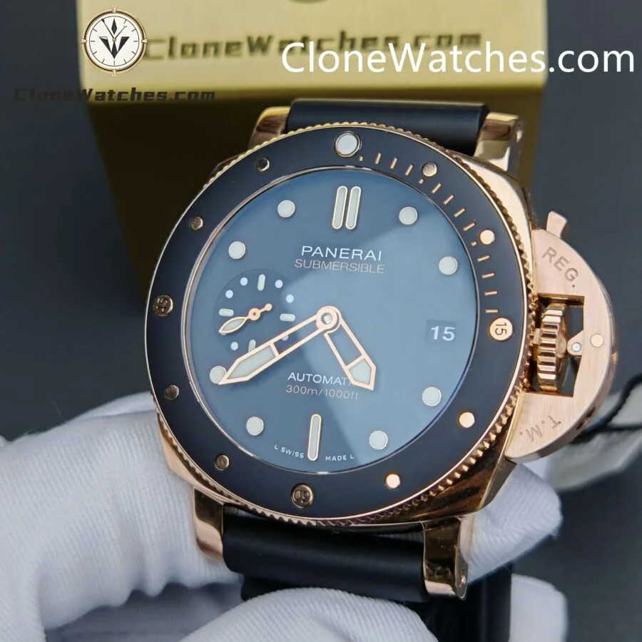 Panerai Super Clone Watches 1:1 Submersible Goldtech™ PAM02164 Black Dial - Image 5