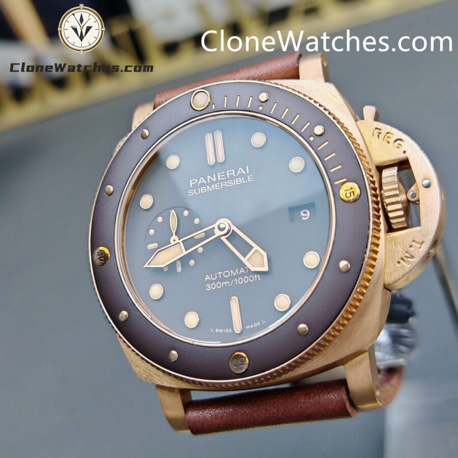 Panerai Super Clone Watches 1:1 Submersible Bronzo PAM 00968 Brown Dial - Image 3