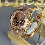 Rolex Super Clone Watches 1:1 Daytona Rose Gold Chocolate Dial m116505-0013 4130 Movement - Image 3