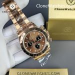Rolex Super Clone Watches 1:1 Daytona Rose Gold Chocolate Dial m116505-0013 4130 Movement - Image 5