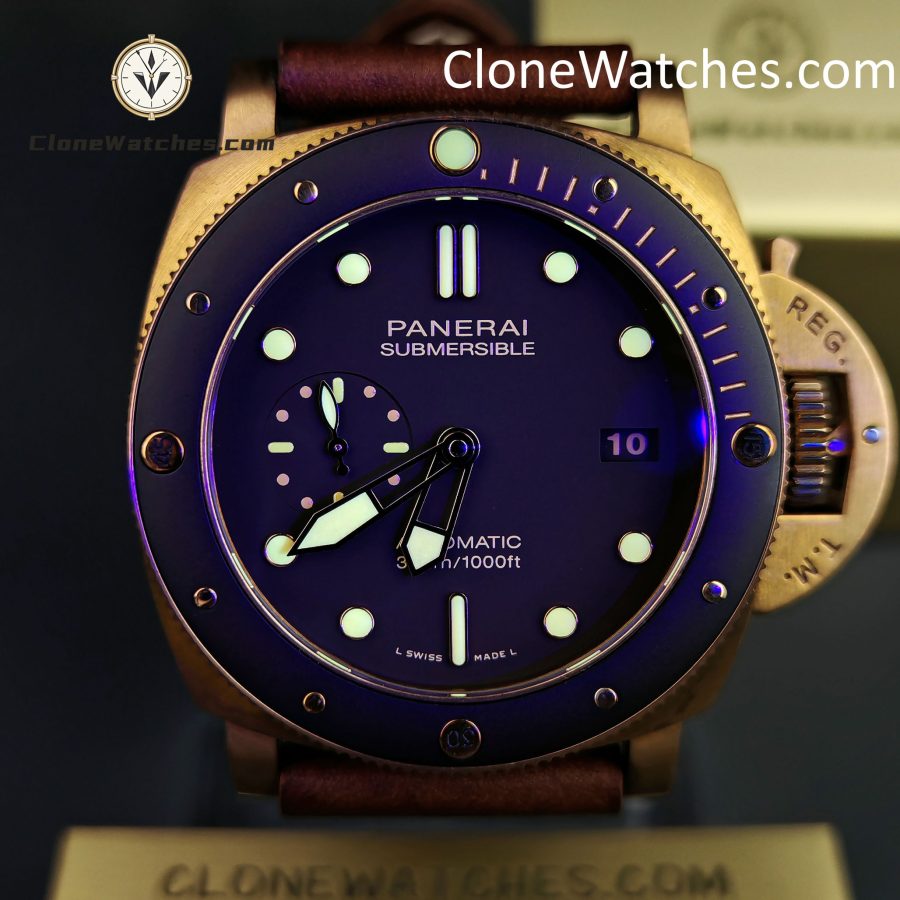 Panerai Super Clone Watches 1:1 Submersible Bronzo PAM 00968 Brown Dial - Image 2