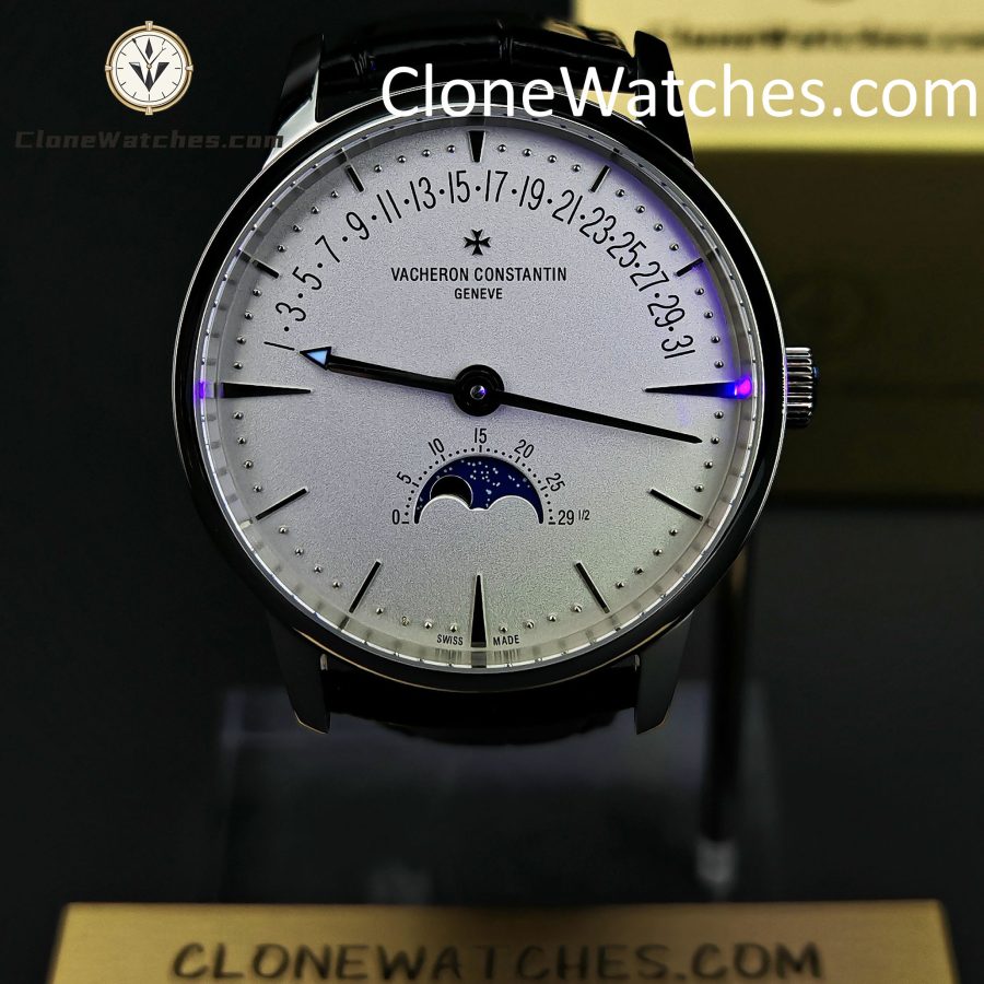 Vacheron Constantin Super Clone Watches 1:1 Patrimony Moon Phase Retrograde Date 4010U/000G-B330 White Dial - Image 2