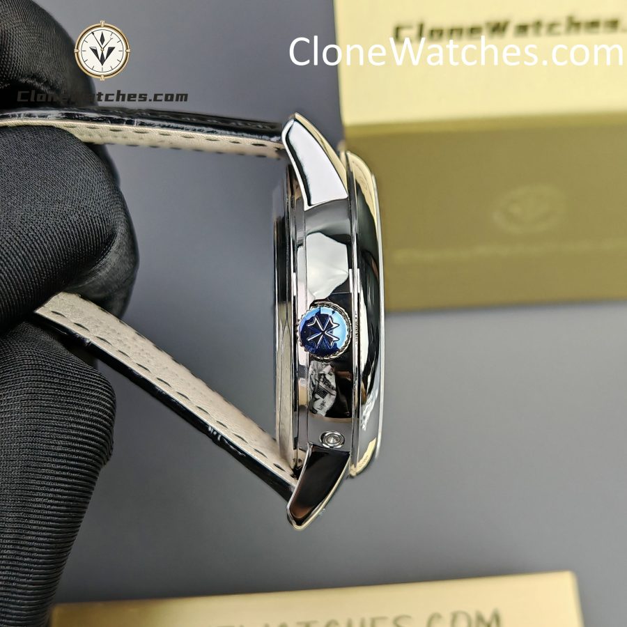 Vacheron Constantin Super Clone Watches 1:1 Patrimony Moon Phase Retrograde Date 4010U/000G-B330 White Dial - Image 8
