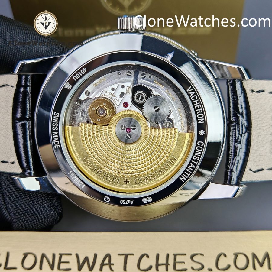 Vacheron Constantin Super Clone Watches 1:1 Patrimony Moon Phase Retrograde Date 4010U/000G-B330 White Dial - Image 13