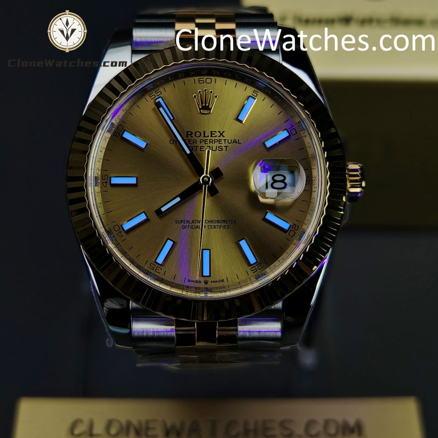 Rolex Super Clone Watches 1:1 DateJust Gold Dial 126333 - 0010 Jubilee 41MM 3235 Movement - Image 2