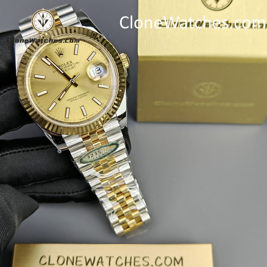 Rolex Super Clone Watches 1:1 DateJust Gold Dial 126333 - 0010 Jubilee 41MM 3235 Movement - Image 4