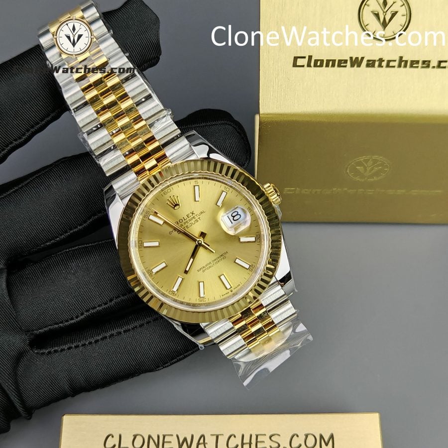 Rolex Super Clone Watches 1:1 DateJust Gold Dial 126333 - 0010 Jubilee 41MM 3235 Movement - Image 5
