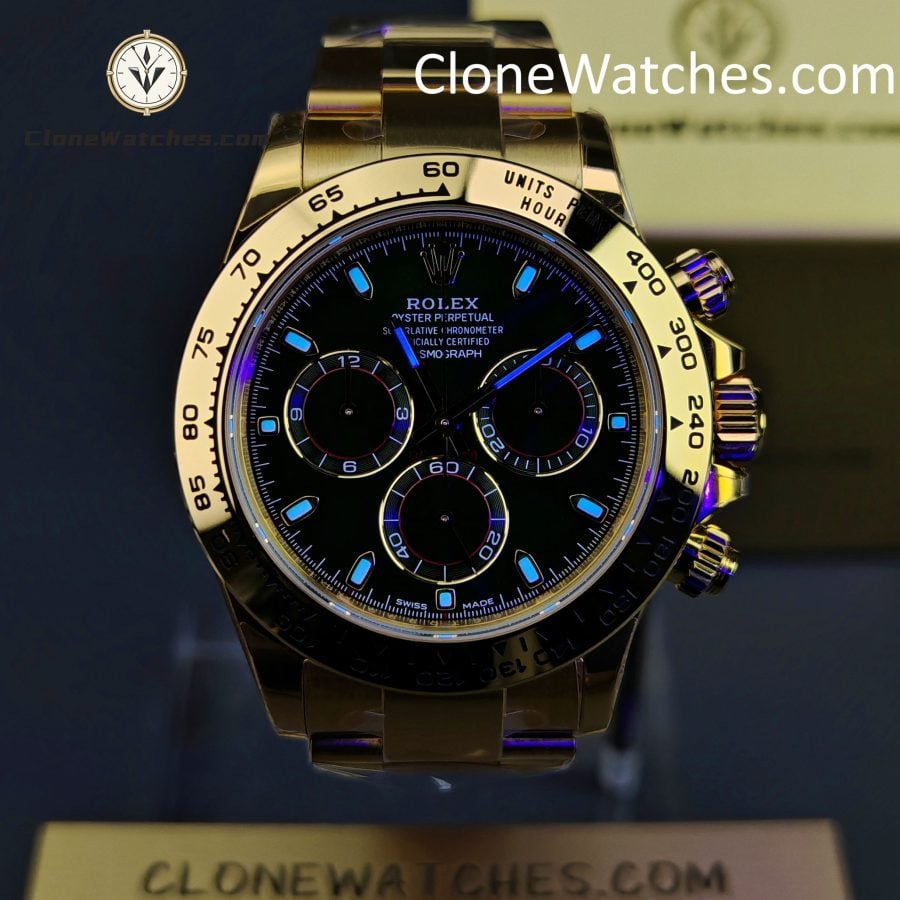 Rolex Super Clone Watches 1:1 Daytona 18K Gold Green Dial M116508-0013 4130 Movement - Image 2
