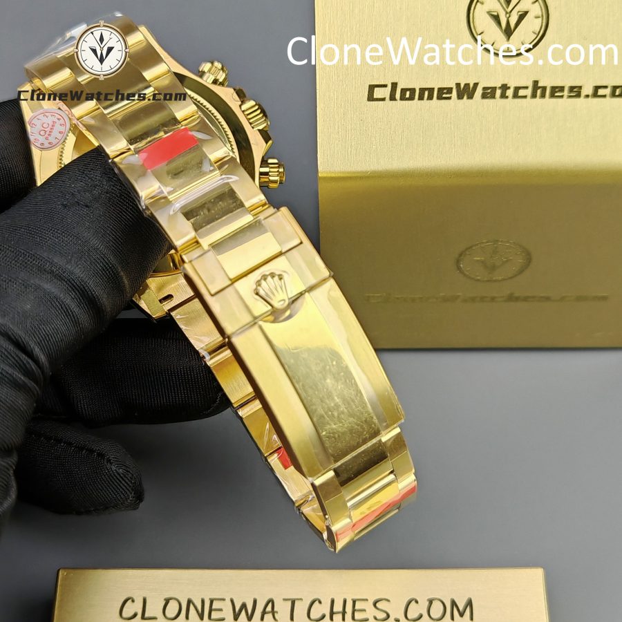 Rolex Super Clone Watches 1:1 Daytona 18K Gold Green Dial M116508-0013 4130 Movement - Image 7