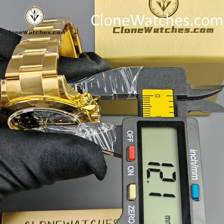 Rolex Super Clone Watches 1:1 Daytona 18K Gold Green Dial M116508-0013 4130 Movement - Image 16