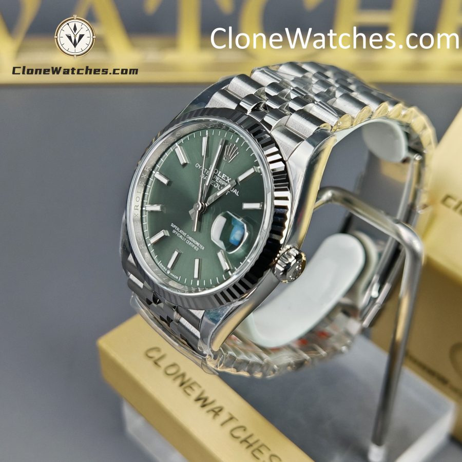 Rolex Super Clone Watches 1:1 DateJust M126234 – 0051 Green Dial Jubilee 36MM 3235 Movement - Image 3