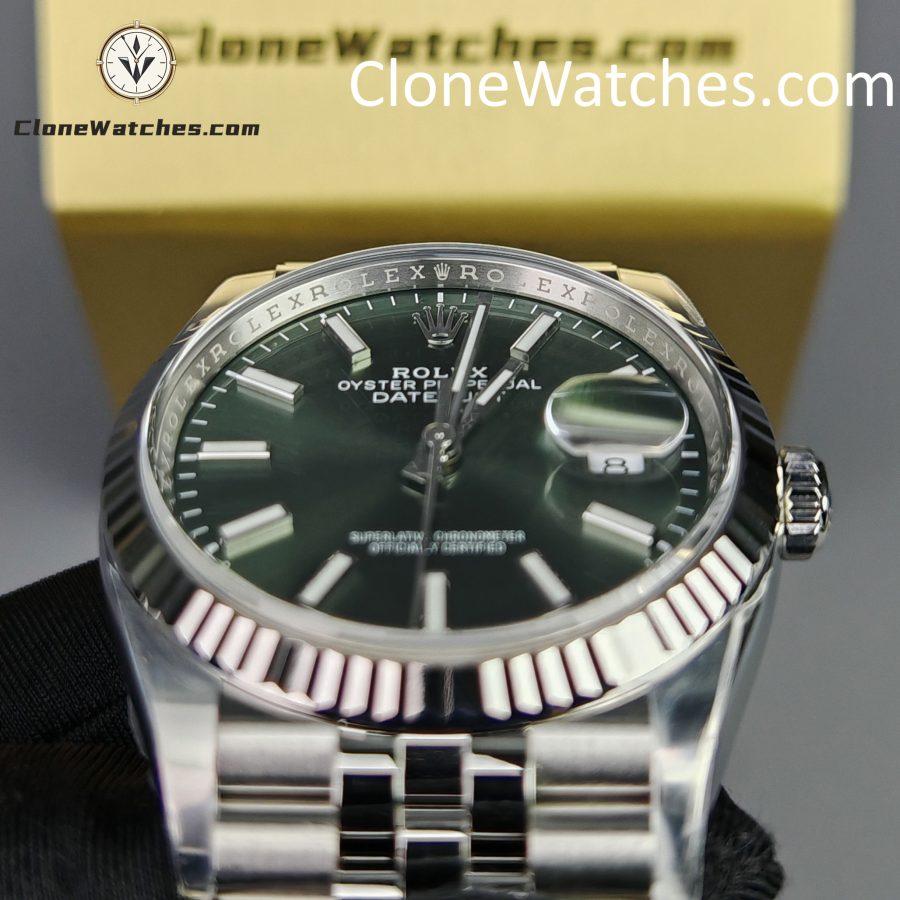 Rolex Super Clone Watches 1:1 DateJust M126234 – 0051 Green Dial Jubilee 36MM 3235 Movement - Image 14
