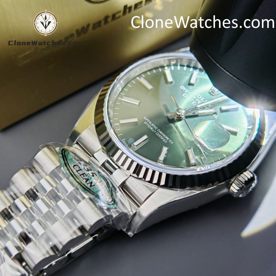 Rolex Super Clone Watches 1:1 DateJust M126234 – 0051 Green Dial Jubilee 36MM 3235 Movement - Image 15