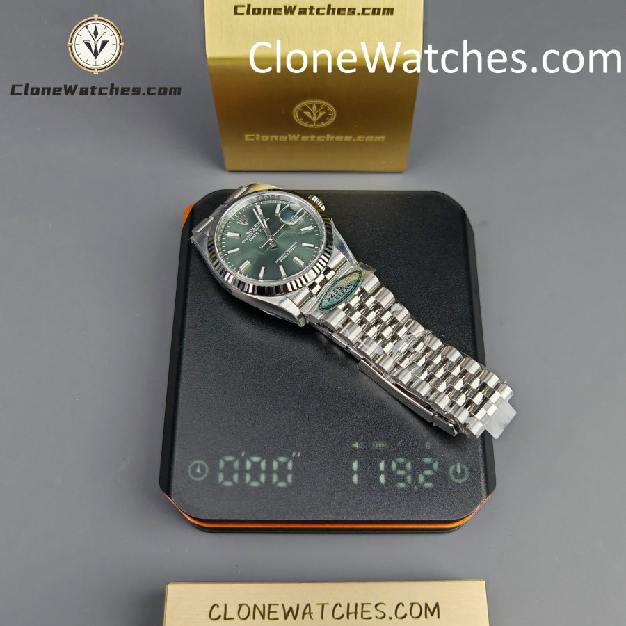 Rolex Super Clone Watches 1:1 DateJust M126234 – 0051 Green Dial Jubilee 36MM 3235 Movement - Image 17