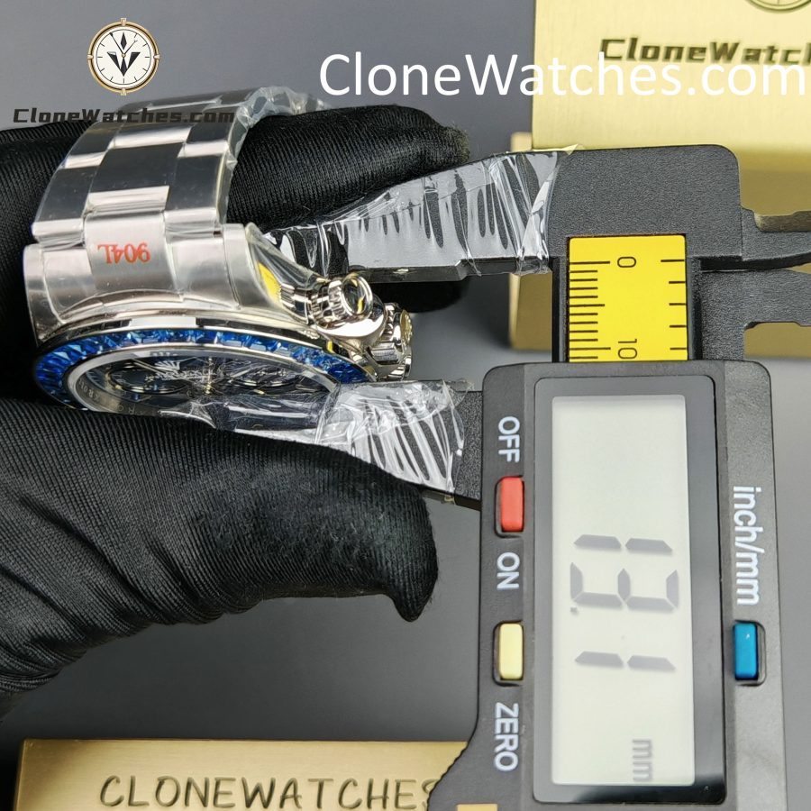 Rolex Super Clone Watches 1:1 Daytona Arolla Blue Crystal Skeleton Dial Diamonds Bezel 4130 Movement - Image 17