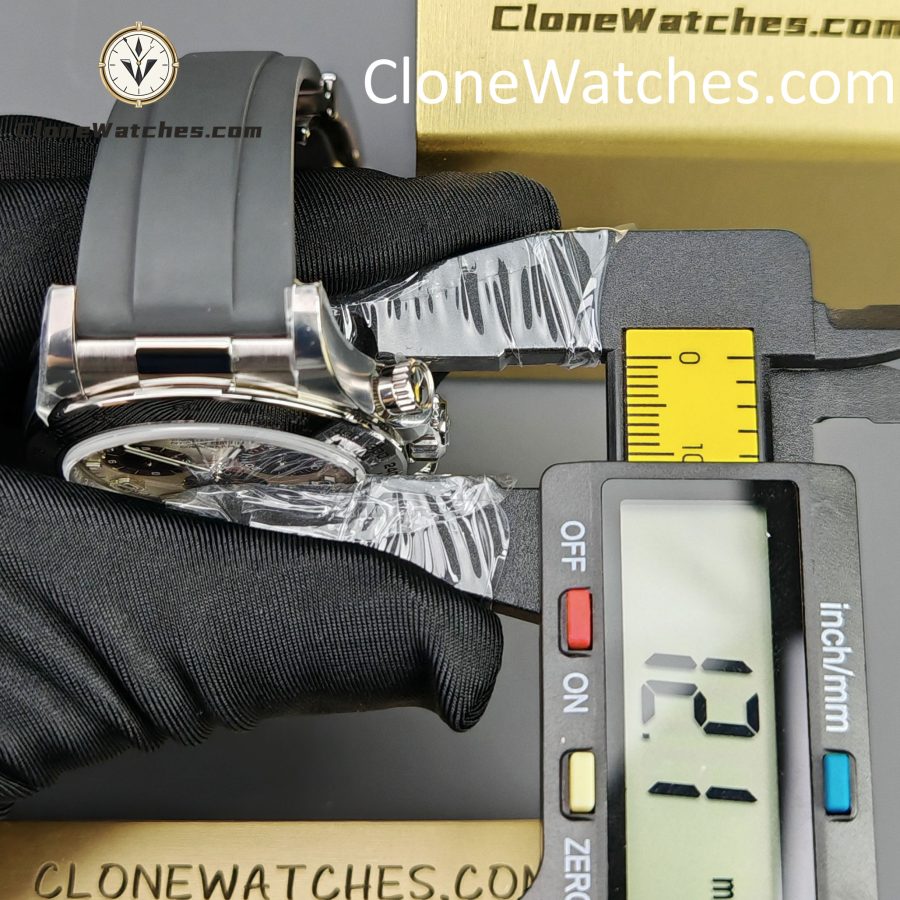 Rolex Super Clone Watches 1:1 Daytona Silver/Black Dial Rubber Strap M116519 4130 Movement - Image 14