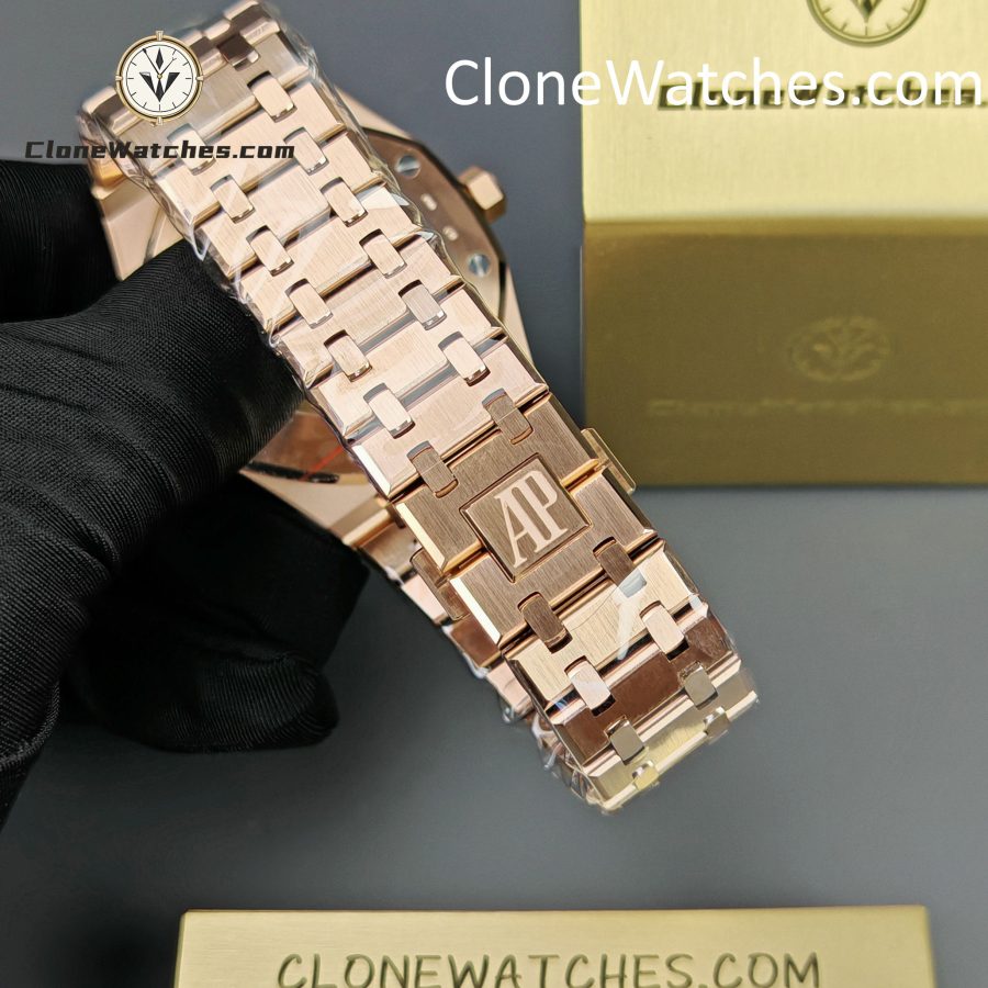 Audemars Piguet Super Clone Watches 1:1 Royal Oak Rose Gold 15407 Skeleton Dial - Image 7
