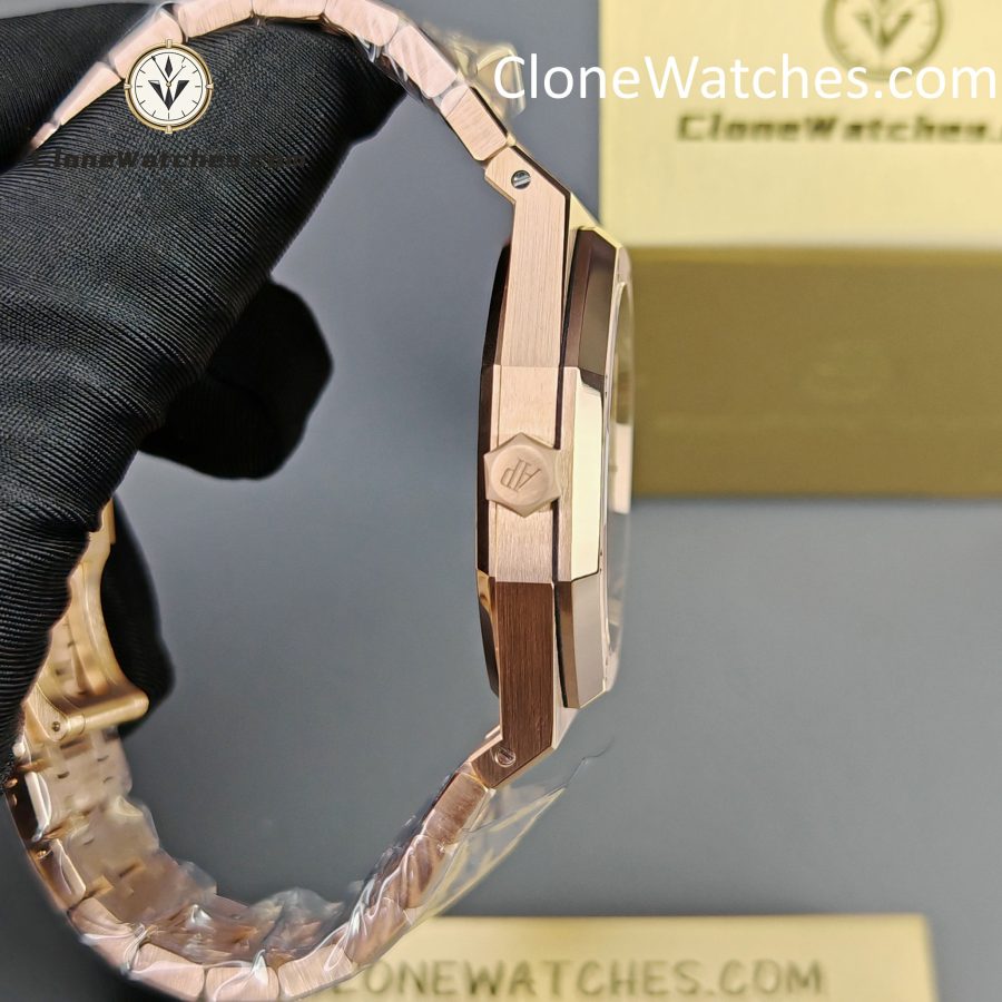 Audemars Piguet Super Clone Watches 1:1 Royal Oak Rose Gold 15407 Skeleton Dial - Image 8